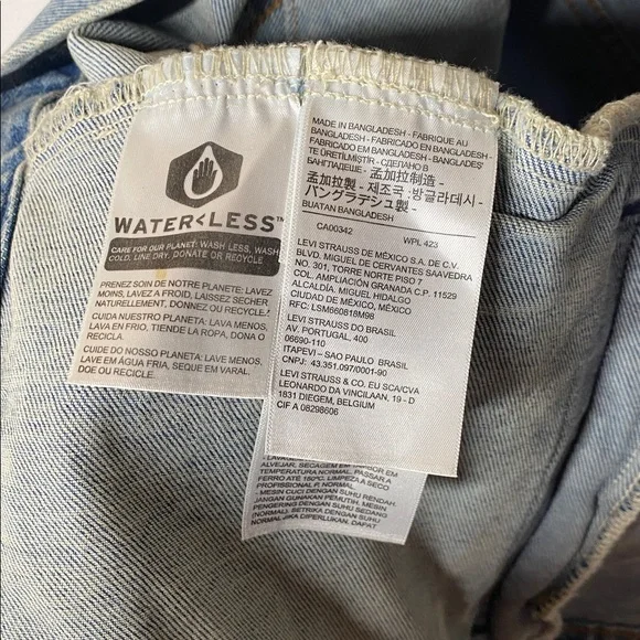 Levi's Men's Washed Blue Denim Trucker Jacket XXL - Picture 5 of 7